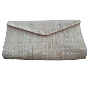 Pomegranate Woven Straw Clutch